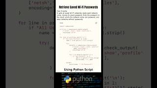 Hack Your Own WiFi Password (Python Script) -  Retrieve Saved WiFi Passwords 🔐💻