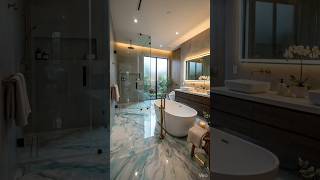 Luxury bathroom transformation with metallic epoxy flooring ✨ #satisfying Tag someone who need this🥰