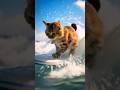 Surfing cat