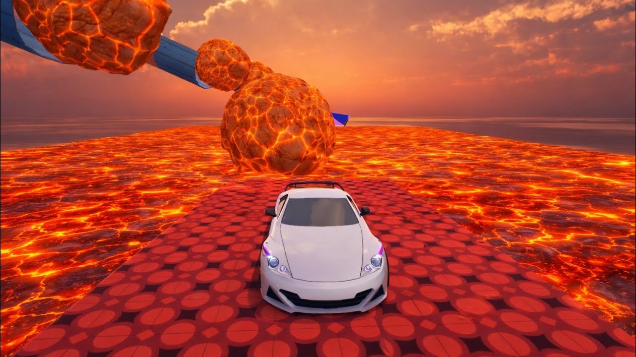 Ultimate Mega Ramp Race 🚗 Epic Stunt Car in Lava World