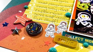 I Love You to the Moon Space Scrapbook Layout Process