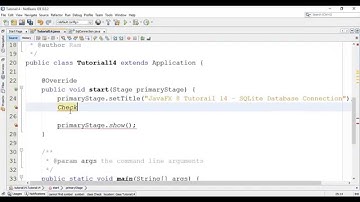 JavaFX 8 Tutorial 14 - SQLite Database Connection
