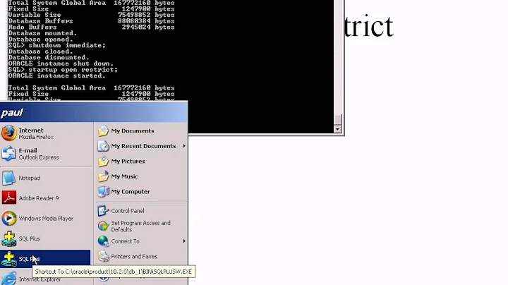oracle startup and oracle shutdown
