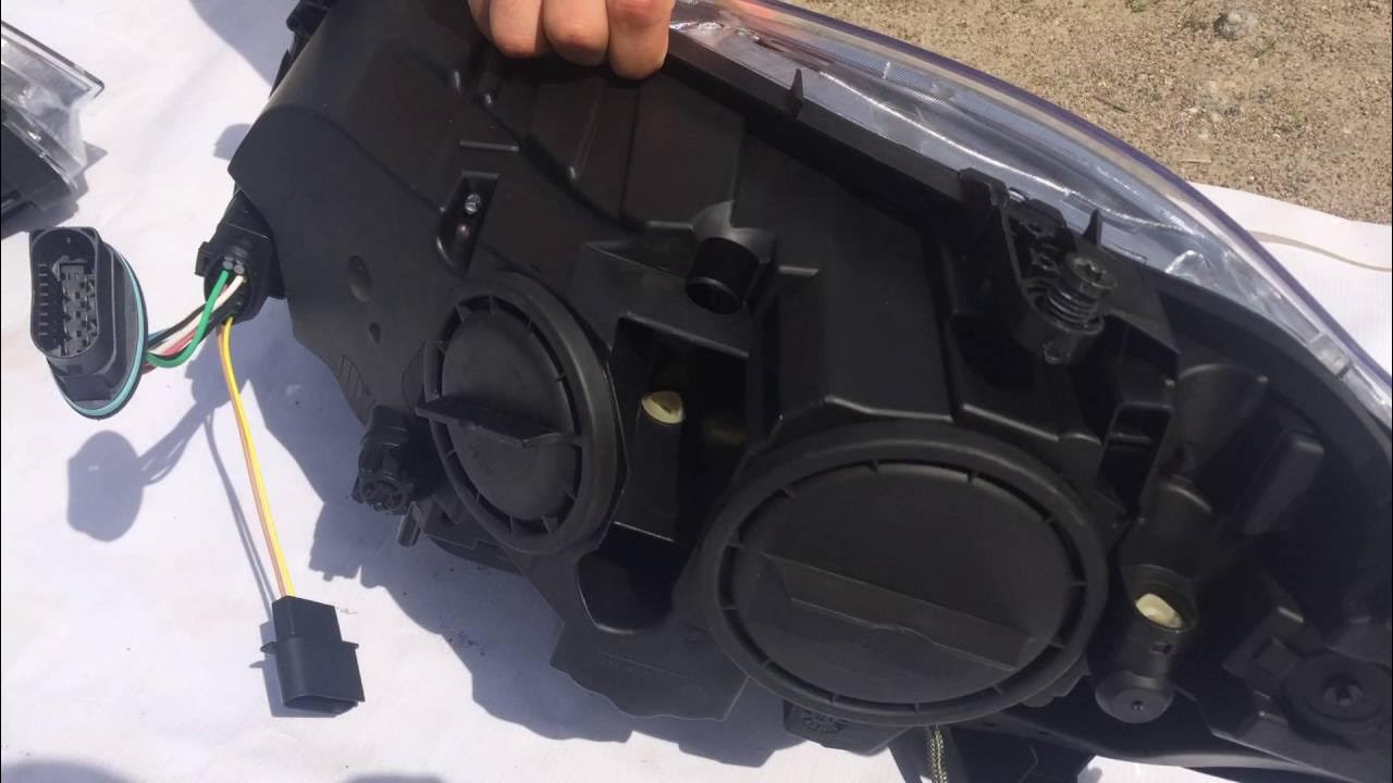 Mercedes W221 рестайлинг замена линз в фарах на biled модули MTF Laser Jet Сту