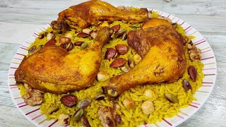 روز ازعر بالدجاج والفاكية من غير تفوير بنة لا تقاوم 🤤riz au poulet