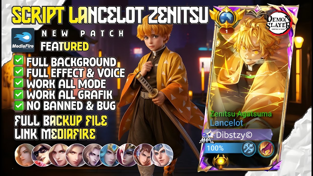 NEW! Script Skin Lancelot Zenitsu No password | Full Effect & Voice | New Patch
