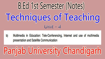 Multimedia education Teleconferencing internet satelite communication b.ed 1st technique of teaching