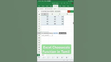 Excel choosecols in Tamil #excel #excelformula #exceltricks