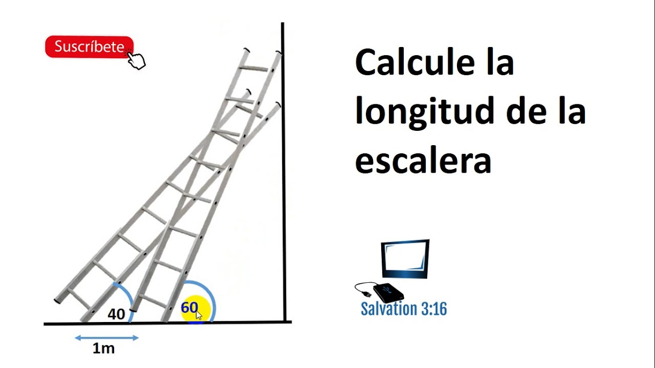Negar esqueleto Serena Problema sobre la longitud de una Escalera. (Con funciones trigonométricas)  - YouTube