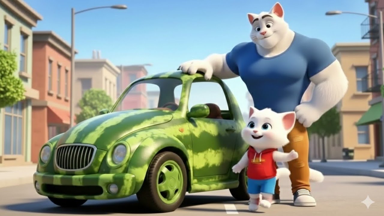 🚜A Father Cat Built a Pumpkin Car for His Son... Until Someone Ruined Everything