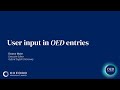 User input in OED entries