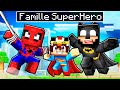 Adopté par une FAMILLE de SUPER HERO sur Minecraft !