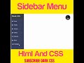 Sidebar Navigation Using Html and CSS #Shorts