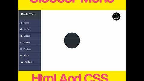 Sidebar Navigation Using Html and CSS  #Shorts