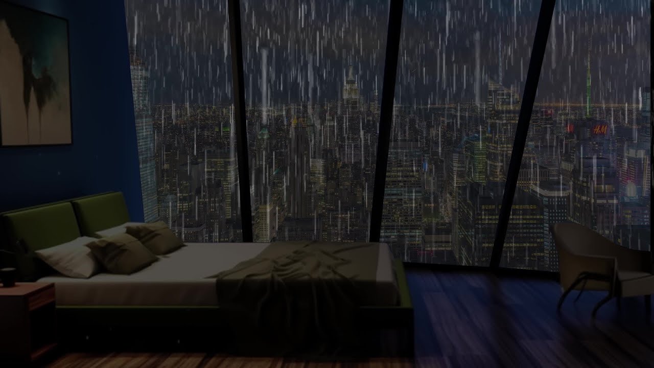 Rain on Window at City - Dream with Rain Sounds for Sleeping | Help Study, PTSD, Insomnia & Tinnitus