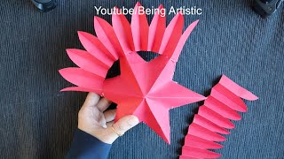 Easy way To Make Beautiful 3D Paper Star - DIY Paper Star - Paper Craft