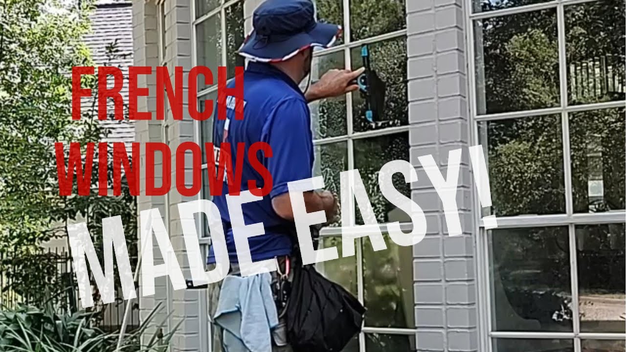 How to Window Cleaning French windows - YouTube