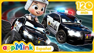 ¡Canciones de Coches de Policía! ¡Héroes en Acción!  #appminkespañol #nurseryrhymes #kidssong