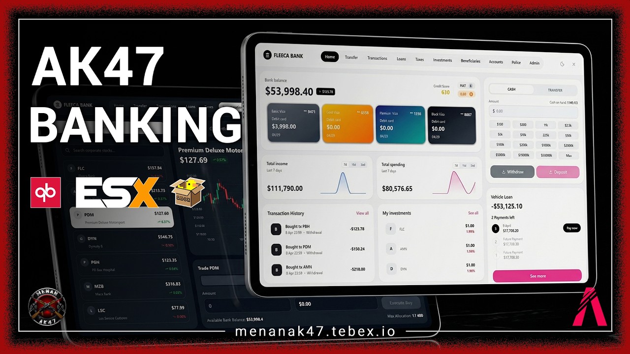 ADVANCED BANKING SCRIPT FIVEM | AK47 BANKING | ESX/QB/QBX - YouTube