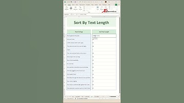 Sort Text by Length In Excel - Excel Tips and Tricks