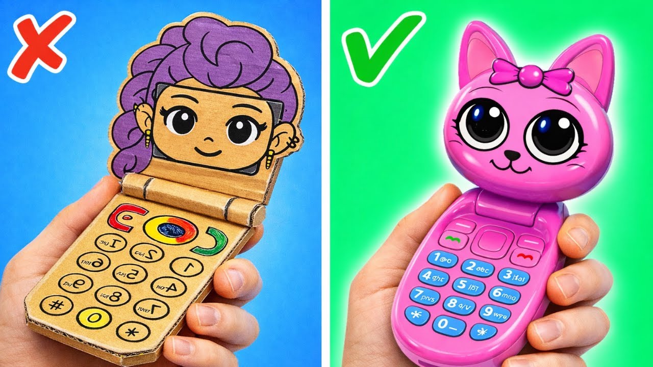 DIY апгрейд кошачьего телефона: картон vs игрушка 🐱📱