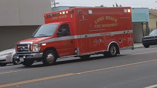 Long Beach Fire Dept. Rescue 1 Transporting 