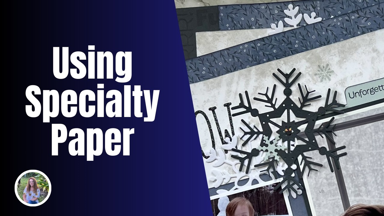 Элегантный зимний дизайн скрапбука: бумага Stampin' Up! Peaceful Garden | Монохромные снежинки