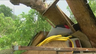 Northwood resident's shed crushed by tree during storm