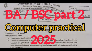 BA,BSC part 2 computer practical paper 2025