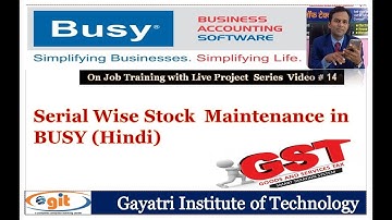 Day 14 Serial Number - wise Stock Maintenance in BUSY (Hindi) || GIT Education||