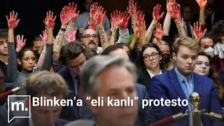 Abd Dışişleri Bakanı Blinkenın Protesto Edildiği Anlar İsraile Yardımı Kesin