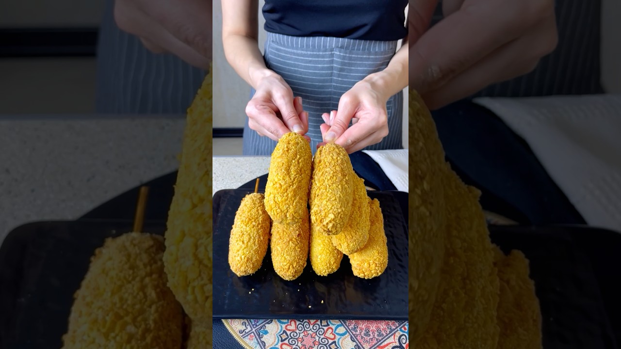 Hələ belə dadlı Corndog yeməmişdim #short  #easyandtastyph #resept #food #baku #yemek #asmr #fyp