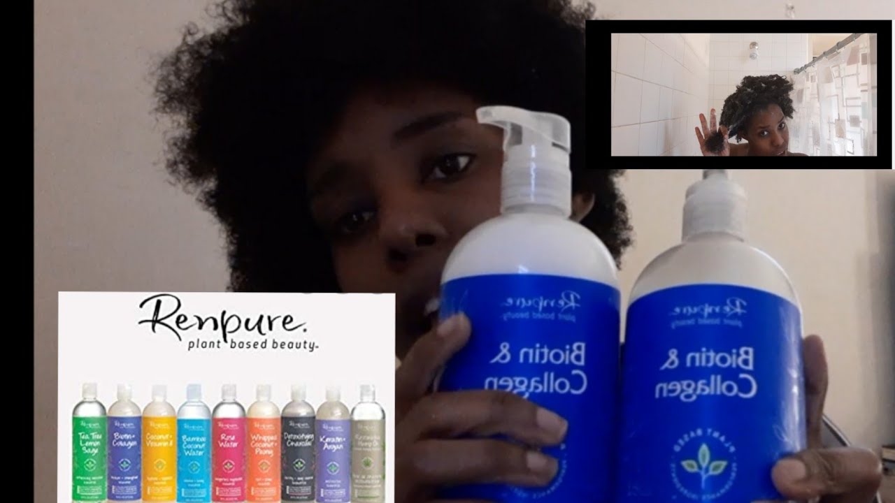 HAIR WASH DAY | RENPURE BIOTIN-COLLAGEN SHAMPOO & CONDITIONER | REVIEW & FIRST IMPRESSIONS