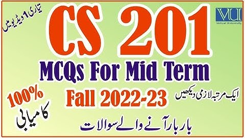 CS201 Mid Term Past Papers VU | Learn With Nidi