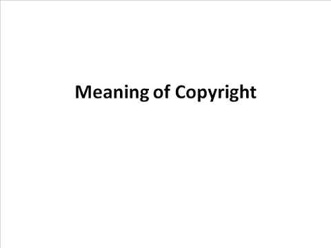 COPYRIGHT - Meaning & Characteristics Copyright Act - YouTube