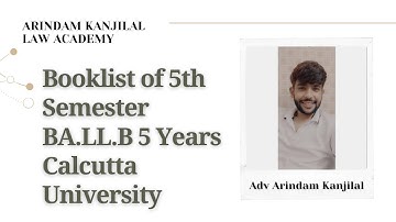 Booklist Of 5th Semester | Calcutta University BA.LL.B | #arindamkanjilal  #cu #ballb #9830057267