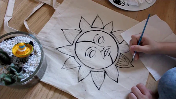 painting on a tote bag | the Sun & the Moon