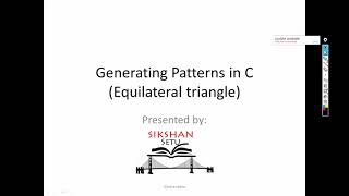 Pattern (equilateral triangle) printing in C