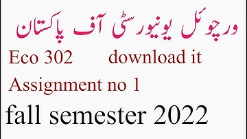 ECO 302 assignment no 1