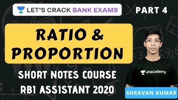 Ratio and proportion Part 4 | Mathematics | RBI ASSISTANT 2020 | Shravan Kumar
