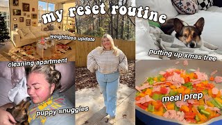 MY RESET ROUTINE *putting up xmas tree, cleaning apartment, meal prep, & HUGE health announcement*