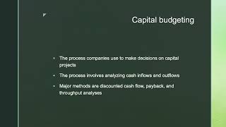 Sensitivity Analysis in Capital Budgeting
