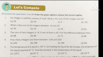 #mlzs  || MOUNT LITERA ZEE SCHOOL || MATHS SOLUTION || CLASS -6 || INTEGERS || let