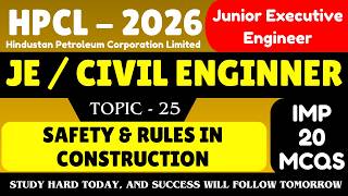 Safety &amp; Rules in Construction MCQS | HPCL Civil Engineer MCQS PDF | HPCL 2026 je Civil Engineer PDF