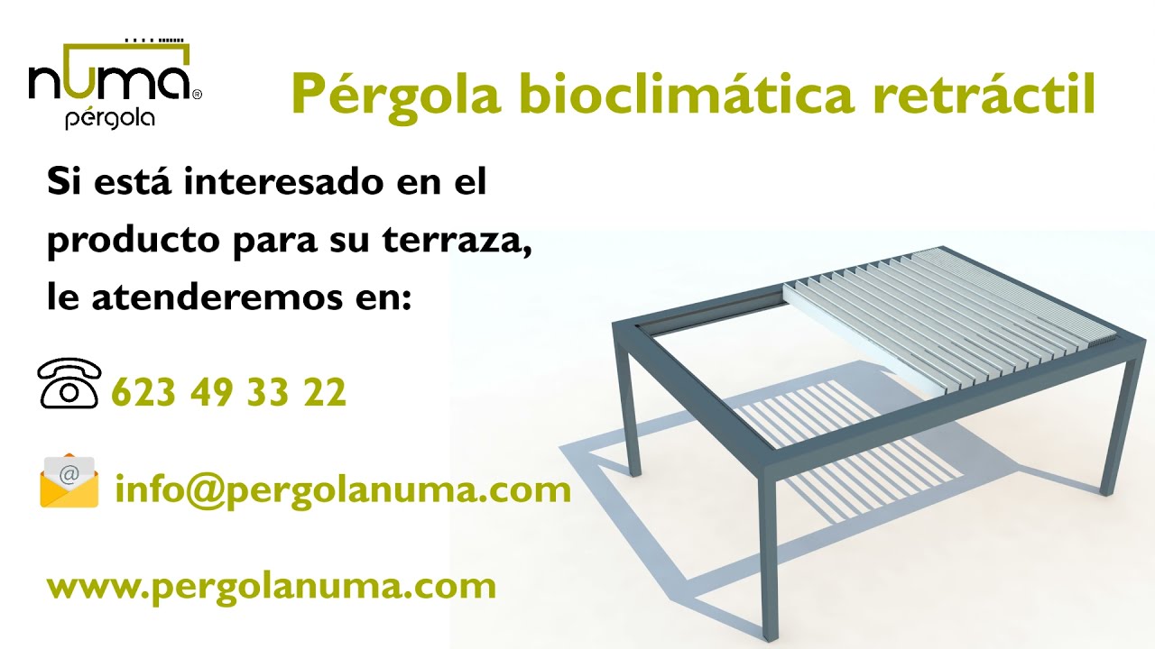 Pérgola bioclimática retráctil numa