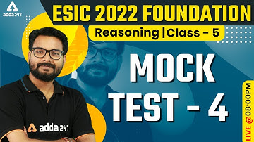 ESIC Recruitment 2022 | Reasoning Classes | Mock Test #4 | Saurav Singh Sir