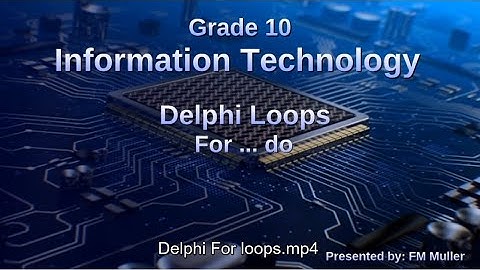 Delphi: For loops