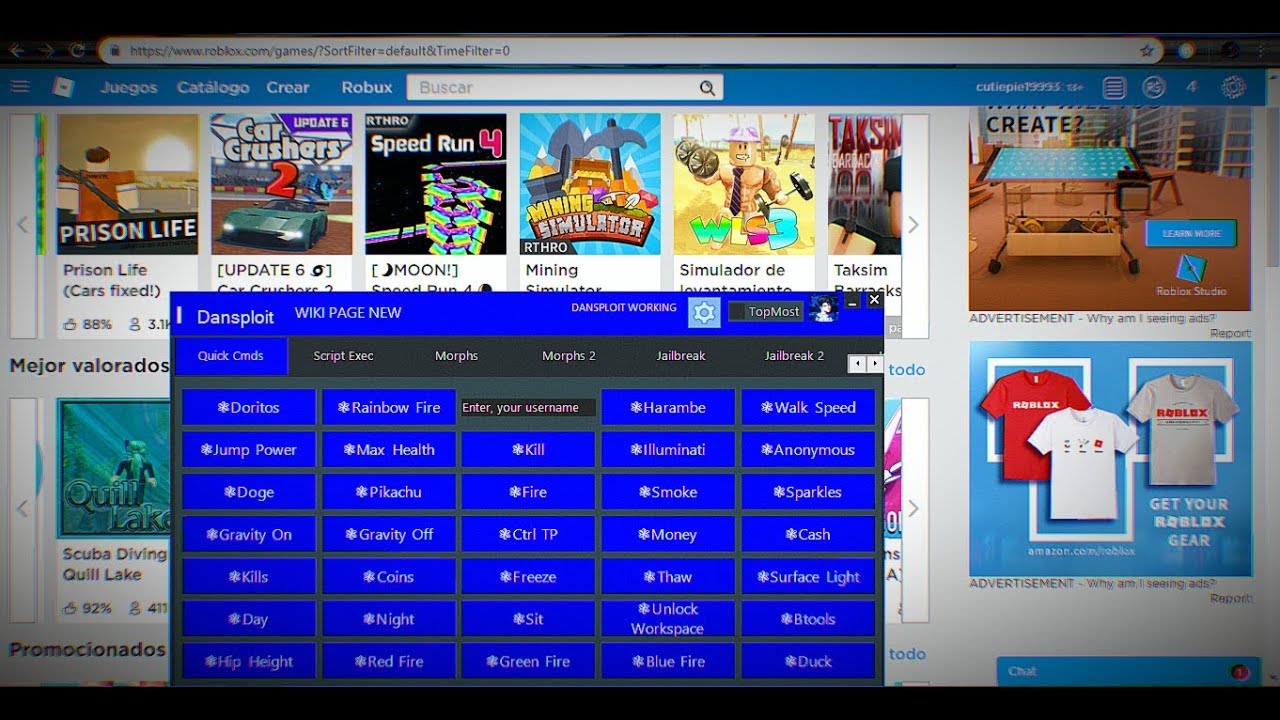 New Exploit Dansploit V6 4 85 Tabs Morhps Particles Cmds Youtube - скачать hack para cualquier juegos de roblox dansploit