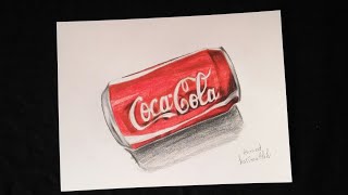 Drawing Coca Cola can 3D رسم علبة كوكا كولا