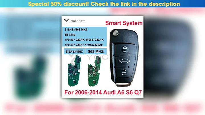 Flash Sale YOCASTY 4F0837220AK 4F0837220AF 4F0 837 220AF Smart Fob Flip Key 8E Chip 315 434 868 MHZ
